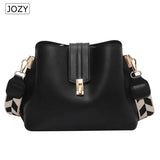 Vintage Small Leather Bucket Crossbody Bag for Women