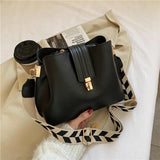 Vintage Small Leather Bucket Crossbody Bag for Women
