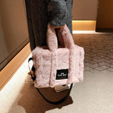Faux Fur Large Tote Bag Soft Plush Women's Fluffy Shoulder Bag