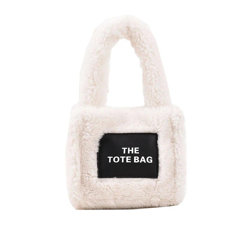 Faux Fur Large Tote Bag Soft Plush Women's Fluffy Shoulder Bag