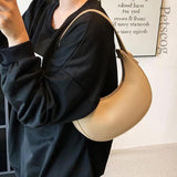 Women's PU Leather Half Moon Shoulder Bag
