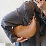 Women's PU Leather Half Moon Shoulder Bag