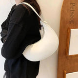 Women's PU Leather Half Moon Shoulder Bag