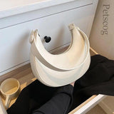 Women's PU Leather Half Moon Shoulder Bag