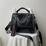 Leather Tassel Women's Shoulder Bag High Ladies Handbag