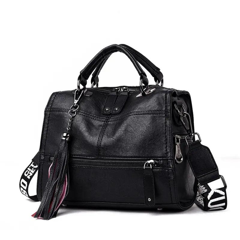 Leather Tassel Women's Shoulder Bag High Ladies Handbag