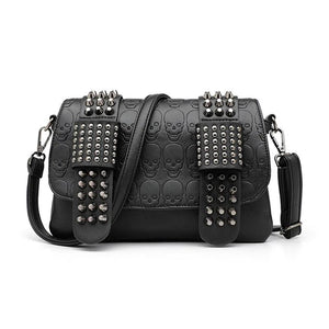 Skull Rivet Shoulder Bag Women Large Capacity Messenger Bag