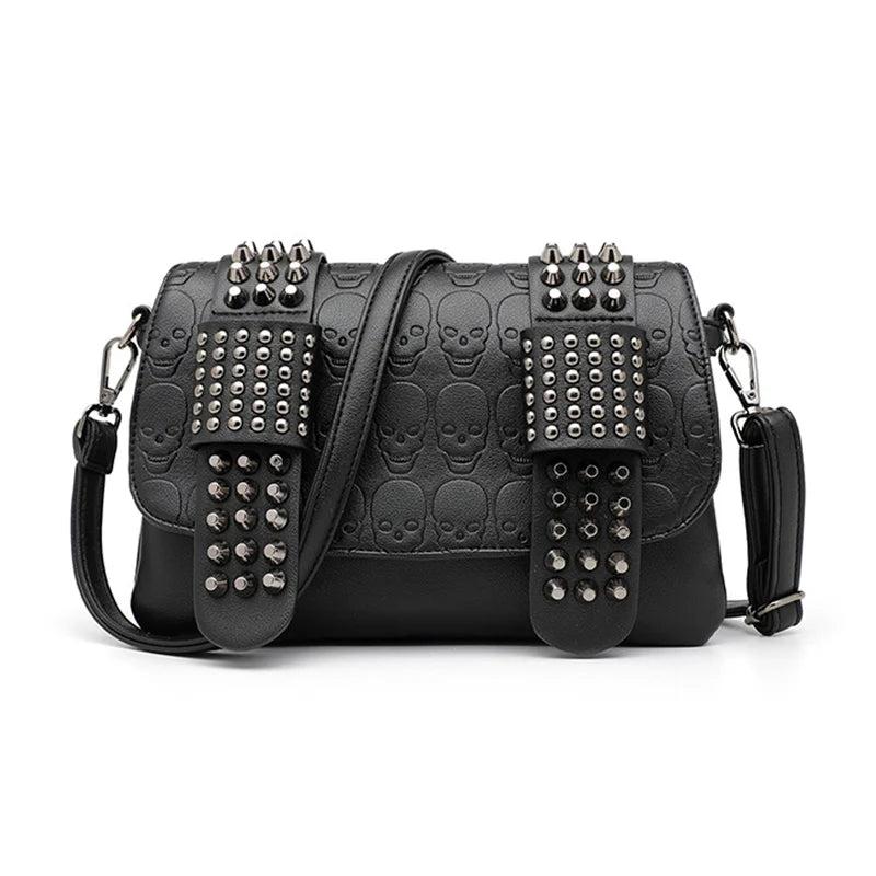 Skull Rivet Shoulder Bag Women Large Capacity Messenger Bag