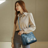 Embroidery Flower Pattern Crossbody Bag for Women Ladies Shoulder Bags