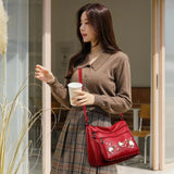 Embroidery Flower Pattern Crossbody Bag for Women Ladies Shoulder Bags