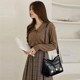 Embroidery Flower Pattern Crossbody Bag for Women Ladies Shoulder Bags