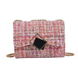 Plaid Wool Women Bags Purses And Handbags Ladies Crossbody Shoulder Bag Female