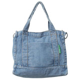 Denim Shoulder Bag Zipper Shopping Satchel Eco Handbags