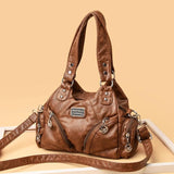 Vintage Leather Women Top-handle Shoulder Bag Crossbody Sac