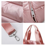 Winter Fluffy Padded Woman Handbag Big Quilted Shopper Bag