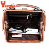 Vintage Rivet Handbaag Female PU Leather Crossbody Bag Contrast Shoulder Bag
