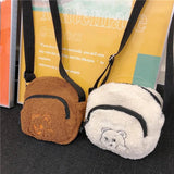 Women Winter Shoulder Bag Small Phone Pouch Warm Messenger Bag
