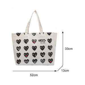 Women PVC Canvas Large Capacity Shoulder Underarm Bag Vintage Printing Handbag