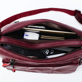 2 Layers Leather Shoulder Messenger Handbags for Women