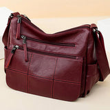 2 Layers Leather Shoulder Messenger Handbags for Women