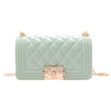 Mini Bags Summer Shoulder Kid Purse Long Chains Glossy PVC Jelly Bag