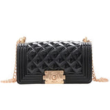 Mini Bags Summer Shoulder Kid Purse Long Chains Glossy PVC Jelly Bag