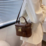 Barrel-shaped Shoulder Bag High Crossbody Square Bag Clutch