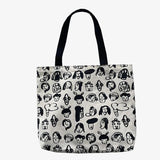 Large Women's Tote Shopping Bag Canvas Shoulder Bags for Women Cartoon Printing