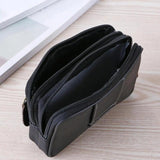 Men's Faux Leather Wallet Double Layer Phone Waist Bag