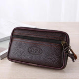 Men's Faux Leather Wallet Double Layer Phone Waist Bag
