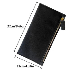 Women PU Leather Long Purse Clutch Zipper Business Wallet