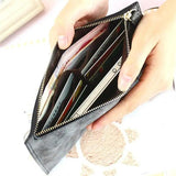 Women PU Leather Long Purse Clutch Zipper Business Wallet