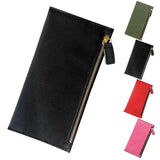 Women PU Leather Long Purse Clutch Zipper Business Wallet