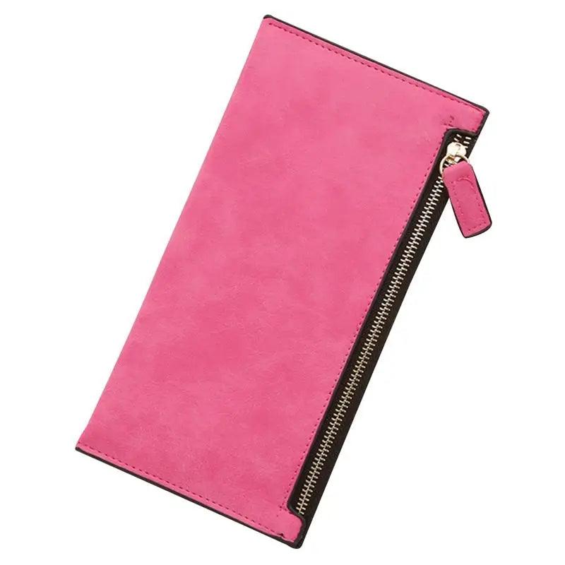 Women PU Leather Long Purse Clutch Zipper Business Wallet