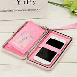 Women Long Wallet Metal Buckle Ladies Clutch Bowknot Inside Zipper Purse