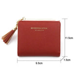 Heart Tassel Women Wallet Small Leather Zipper Purses Portefeuille