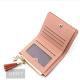 Heart Tassel Women Wallet Small Leather Zipper Purses Portefeuille