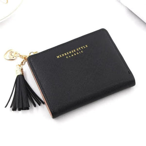 Heart Tassel Women Wallet Small Leather Zipper Purses Portefeuille