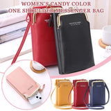 Matte Leather Mini Crossbody Bag Wallet for Women