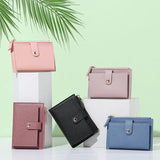 Solid Small Wallet PU Girl Clutch Purse