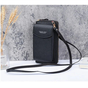 Mini Crossbody Wallet PU Leather Phone Bag Zipper Shoulder Pouch