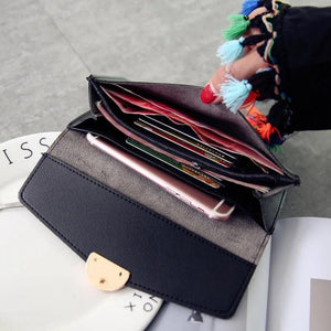 Women Long Purse PU Leather Tassel Large Capacity Money Bag