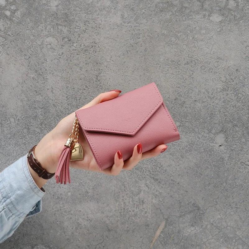 Women Short Wallets Minimalist Wallet Pocket Purse Buckle Girls