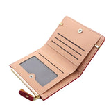 Women's Small Wallet PU Clutch Purse Solid Color