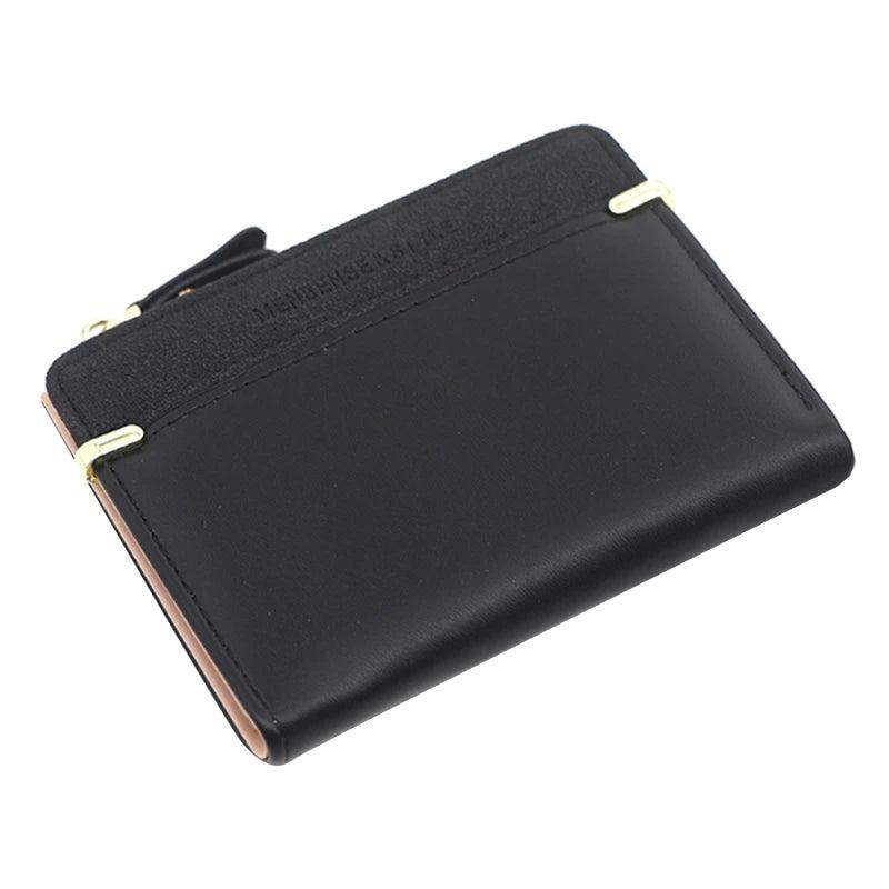 Women's Small Wallet PU Clutch Purse Solid Color