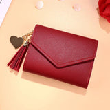 Mini Tassel Mini Wallets for Women Purse Female Short Students Lovely Purse Ladi