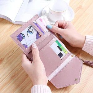 Mini Tassel Wallet Women Purse Female Short Mini Wallets Students Lovely Purse F