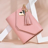 Mini Tassel Wallet Women Purse Female Short Mini Wallets Students Lovely Purse F