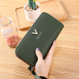 Women Double Zipper Hand Wallet Large Capacity Double Purse Mobile Phone Bag