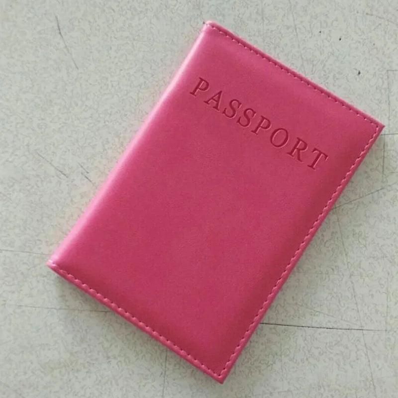 Pink World Passport Cover PU Leather